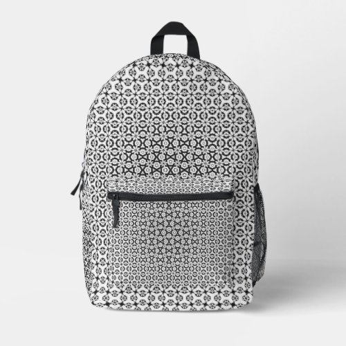 Abstract monochrome morph geometric pattern printed backpack