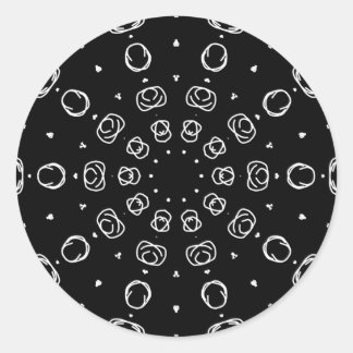 Abstract Monochrome White Mandala Geometric Patter Classic Round Sticker