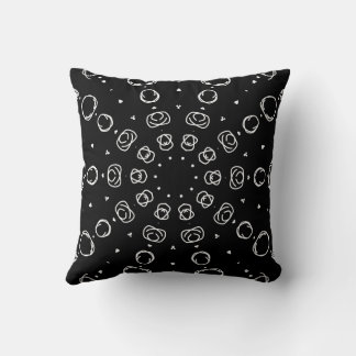 Abstract Monochrome White Mandala Geometric Patter Throw Pillow