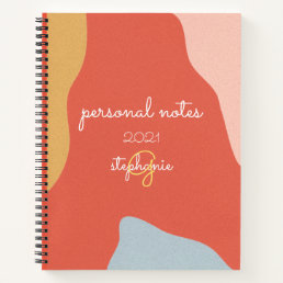 Abstract Monogram Colorful Modern Chic Cool Notebook
