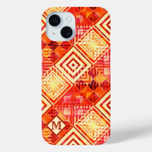 Abstract Monogram Geometric Pattern Phone Case