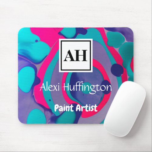 Abstract Monogram Mouse Pad