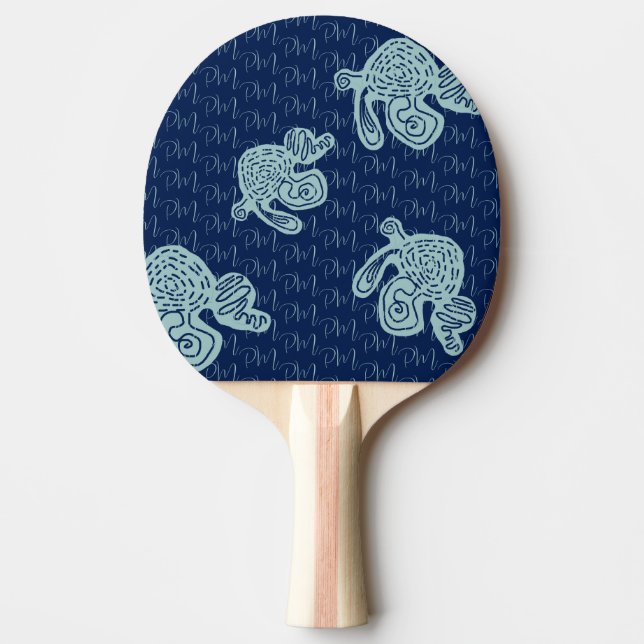 Abstract Monogram Pattern Ping Pong Paddle (Front)