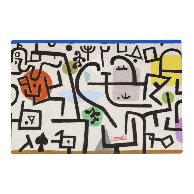 Abstract Monogram Paul Klee Modern Chic  Placemat (Front)
