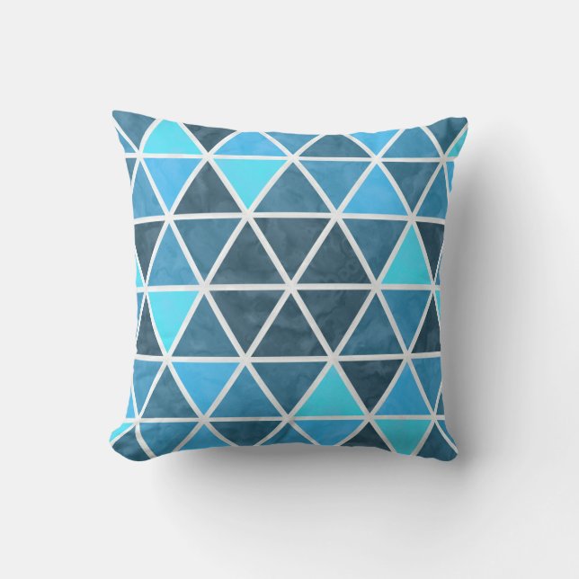 Abstract Monotone Triangular David Jewish Star 2 Throw Pillow (Front)