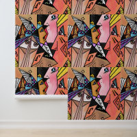 Abstract Mood Faces Art Cubism Painting