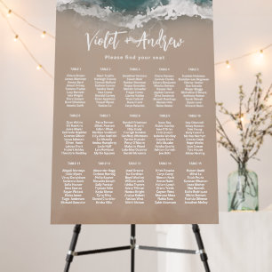 Abstract Moody Ocean Beach Wedding Seating Charts Foam Board