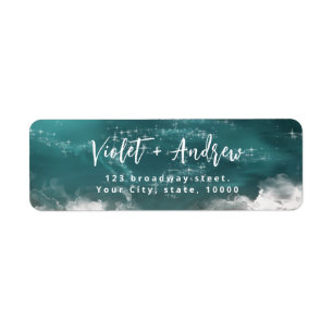 Abstract moody ocean Return Address Label