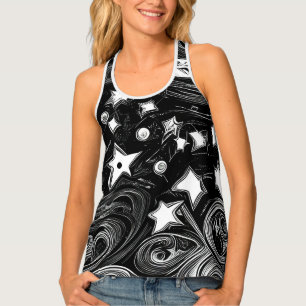 Abstract Moon And Stars Tank Top
