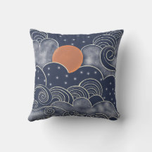 Abstract moon blue night sky