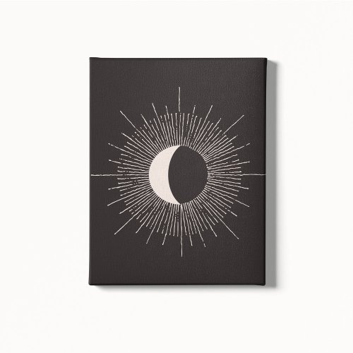Abstract Moon Burst Eclipse Canvas Print