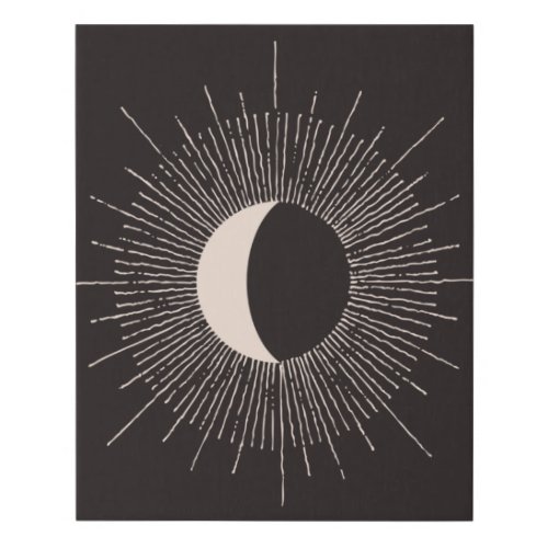 Abstract Moon Burst Eclipse Faux Canvas Print
