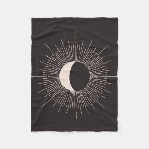Abstract Moon Burst Eclipse Fleece Blanket