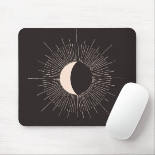 Abstract Moon Burst Eclipse Mouse Pad