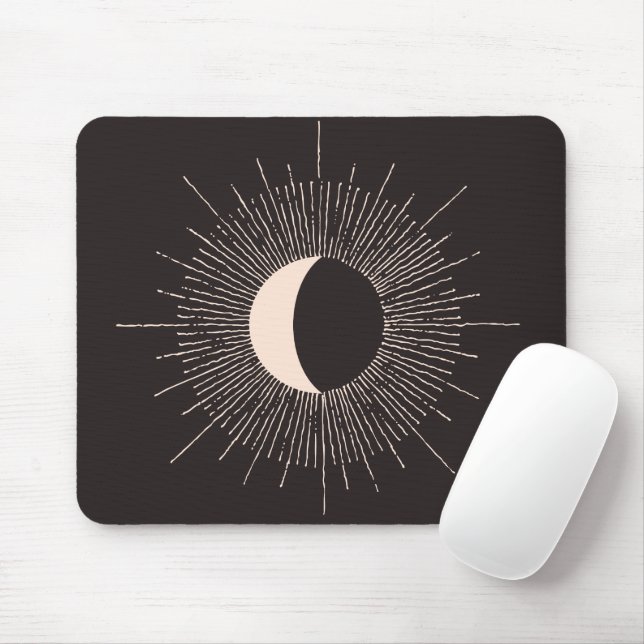 Abstract Moon Burst Eclipse Mouse Pad (With Mouse)
