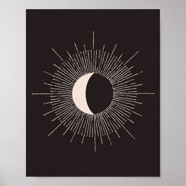 Abstract Moon Burst Eclipse Poster (Front)