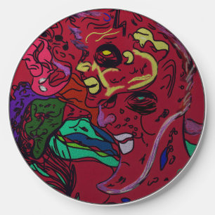 Abstract Moon Galaxy Art  Wireless Charger