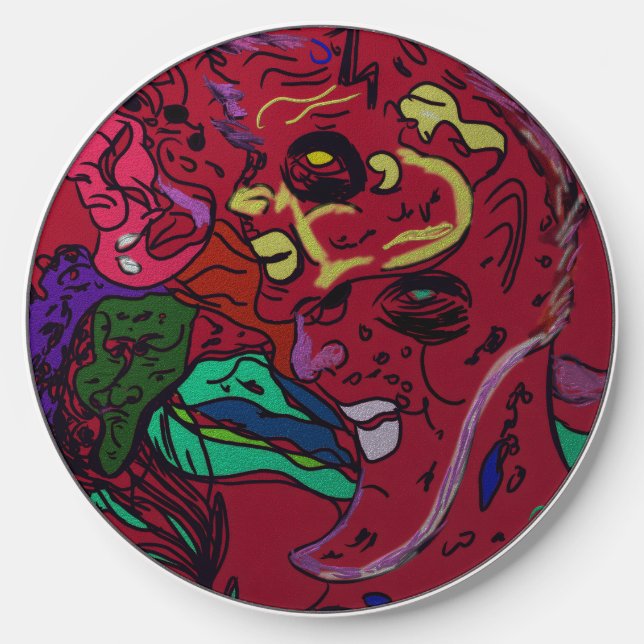 Abstract Moon Galaxy Art  Wireless Charger (Front)