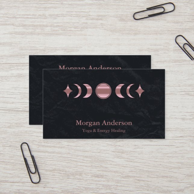 Abstract Moon Phase Gold Spiritual Energie Heiler  Business Card (Front/Back In Situ)
