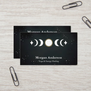 Abstract Moon Phase Gold Spiritual Energie Heiler Business Card