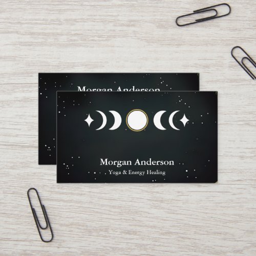 Abstract Moon Phase Gold Spiritual Energie Heiler  Business Card