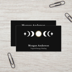 Abstract Moon Phase Gold Spiritual Energie Heiler Business Card