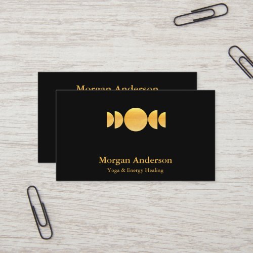 Abstract Moon Phase Gold Spiritual Energie Heiler  Business Card