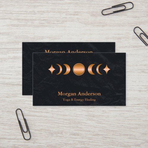 Abstract Moon Phase Gold Spiritual Energie Heiler  Business Card