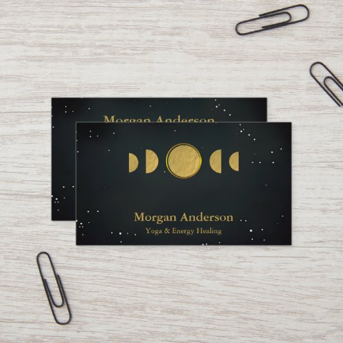 Abstract Moon Phase Gold Spiritual Energie Heiler  Business Card