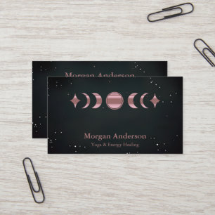 Abstract Moon Phase Gold Spiritual Energie Heiler Business Card