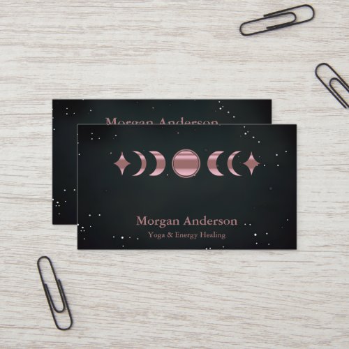 Abstract Moon Phase Gold Spiritual Energie Heiler  Business Card