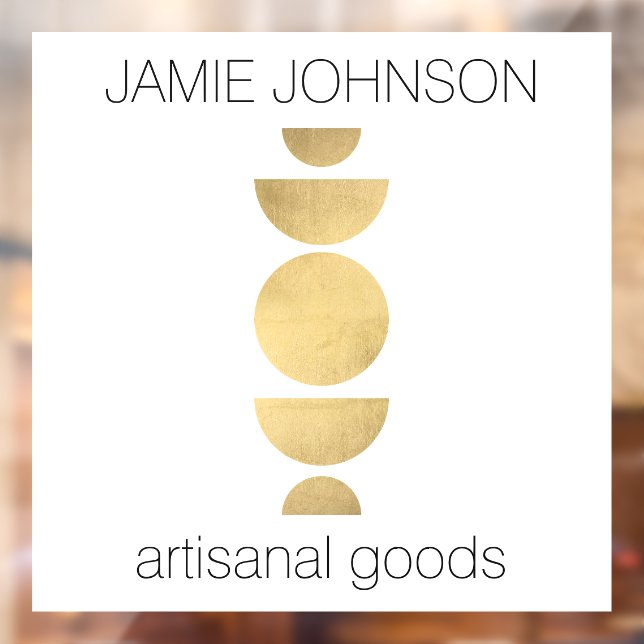 Abstract Moon Phases Geometric Art Boutique White Window Cling (Sheet 2)