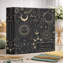 Abstract Moon Phases Pattern Keeper 3 Ring Binder