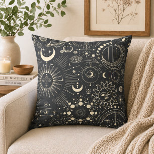 Abstract Moon Phases Throw Pillow