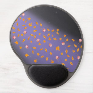 Abstract moonlight autumn leaves roses   gel mouse pad