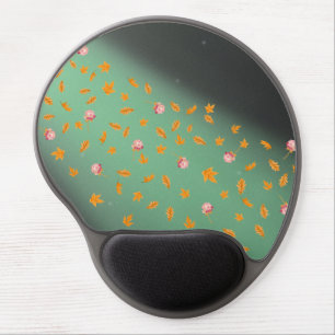 Abstract moonlight autumn leaves roses   gel mouse pad
