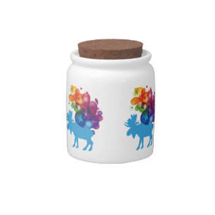 Abstract Moose Candy Jar