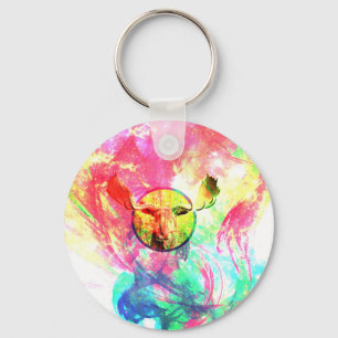 Abstract Moose Keychain