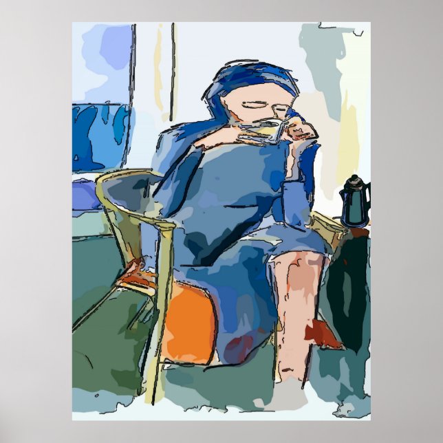 Abstract Morning Coffee Poster (Front)