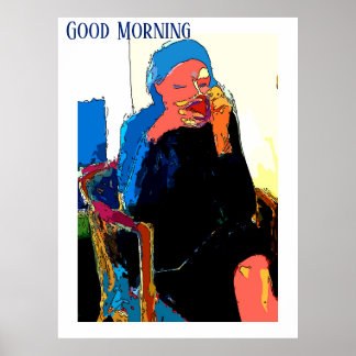 Abstract Morning Coffee Poster, add text Poster