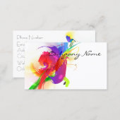 Abstract Morning Glory & Lorikeet Paint Splatters Business Card (Front/Back)