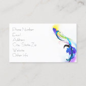 Abstract Morning Glory & Lorikeet Paint Splatters Business Card (Back)