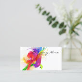 Abstract Morning Glory & Lorikeet Paint Splatters Business Card (Standing Front)