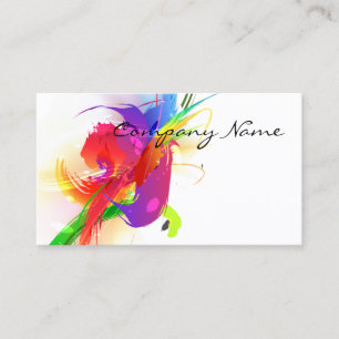 Abstract Morning Glory & Lorikeet Paint Splatters Business Card