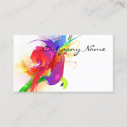 Abstract Morning Glory  Lorikeet Paint Splatters Business Card