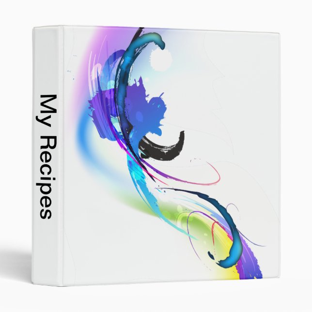 Abstract Morning Glory Paint Splatters 3 Ring Binder (Front/Spine)