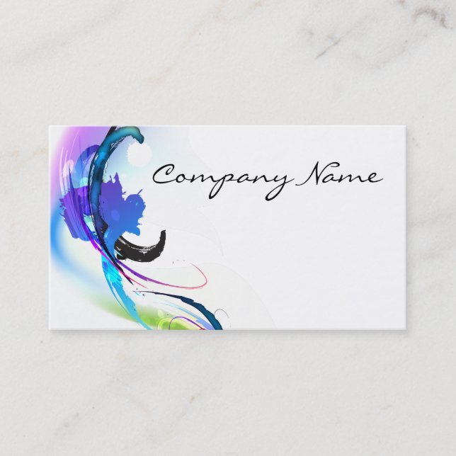 Abstract Morning Glory Paint Splatters Business Card (Front)