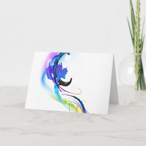 Abstract Morning Glory Paint Splatters Card