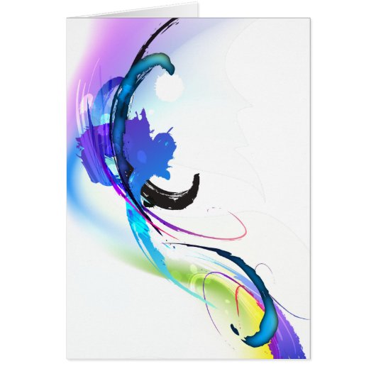 Abstract Morning Glory Paint Splatters Cards (Front)