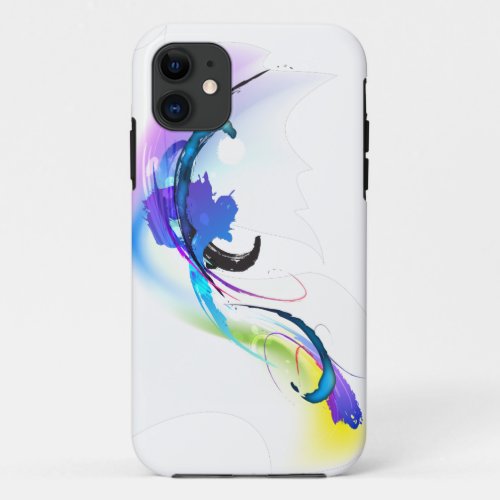 Abstract Morning Glory Paint Splatters iPhone 11 Case